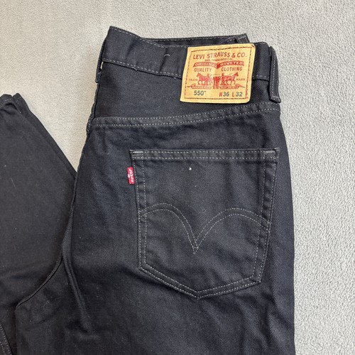 Levi Strauss & Co 550 Relaxed Fit Black Denim Jeans Men's W36 L32 - Picture 3 of 15