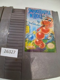 2 Nintendo family video games NES Snak Rattle n Roll +Silent Service  26327 wt12