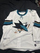 ADIDAS NHL HOCKEY AUTHENTIC PRIMEGREEN AWAY JERSEY SAN JOSE SHARKS 88 BURNS 50