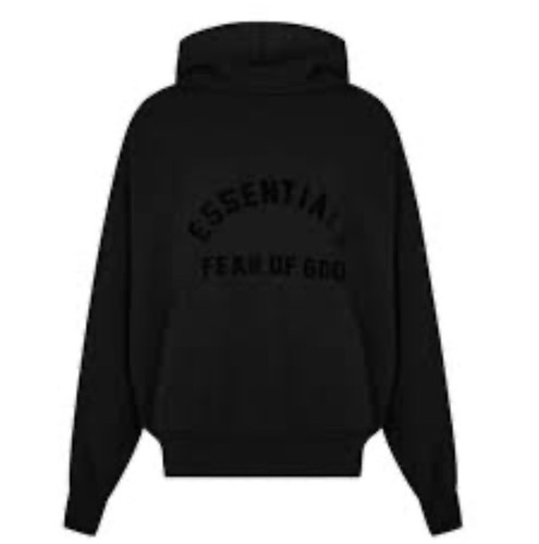 Fear of God Essentials Men’s Jet Black Hoodie Size M NWT