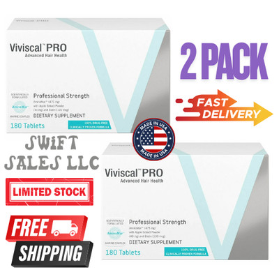 (2 Pac k ) VIVISCAL PRO - Professional Hair Growth Tablets 180 Exp. 12/2027