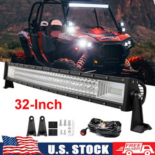 32 Inch LED LIGHT BAR Tri Row Spot Flood Combo Truck Offroad 4WD ATV SUV Light