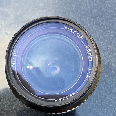 Nikon Nikkor 28mm f/3.5 Wide Angle Manual Lens Nikon F w/ Hoya Filter Caps