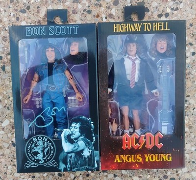 Lot 2 NECA AC/DC Highway to Hell Angus Young & Bon Scott 8'' Action Figures