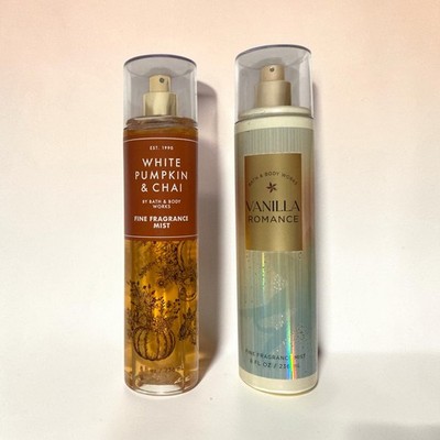Bath & Body Works White Pumpkin & Chai & Vanilla Romance Body Mist Lot (Read)