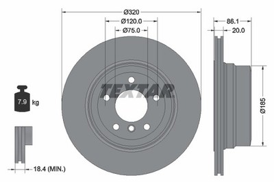 2X 92202003 Textar Brake Disc for BMW