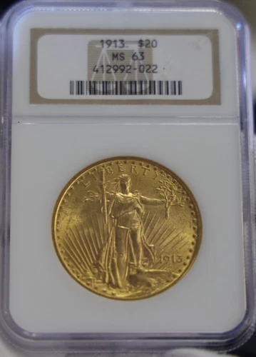 1913 US $20 Saint Gaudens Double Eagle NGC MS63