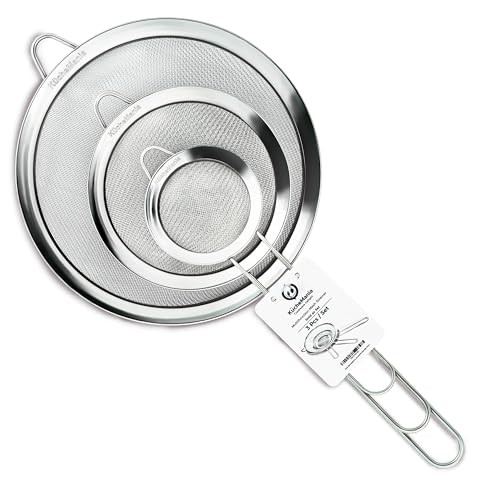 Küche Mania Sieves and Strainers Set – 3 Pack Stainless Steel Fine Mesh Sieve