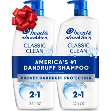 Head and Shoulders Classic Clean Anti Dandruff Shampoo 32 Oz Pack of 2
