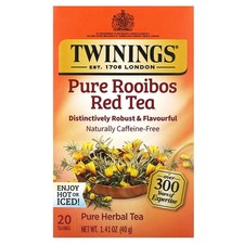 Pure Herbal Tea, Pure Rooibos Red Tea, Caffeine Free, 20 Tea Bags, 1.41 oz 40