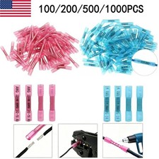 1000PCS Heat Shrink But Connectors Waterproof Electrical Wire Marine Butt Splice
