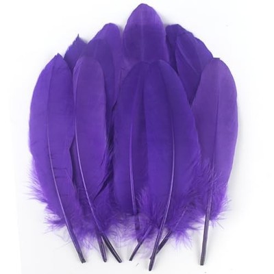 15-20cm 50 PCS Purple Feathers Natural Goose Feathers for DIY Wedding Decorat...