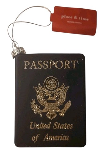 USA Reisepass Merkur Glas Weihnachtsschmuck Neu mit Etikett - Bild 2 von 21