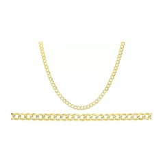 18K Yellow Gold Filled Tarnish-Resist 18inch 3mm Cuban Curb Chain Necklace C819G