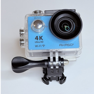 AKASO EK7000 4K Ultra HD Wi Fi Action Camera w/ Waterproof Case Blue/Clear