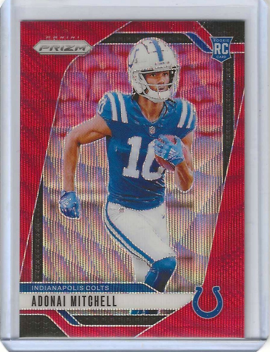 2024 Panini Prizm - Rookies Adonai Mitchell #303 Red Wave Prizm 135/149 (RC)