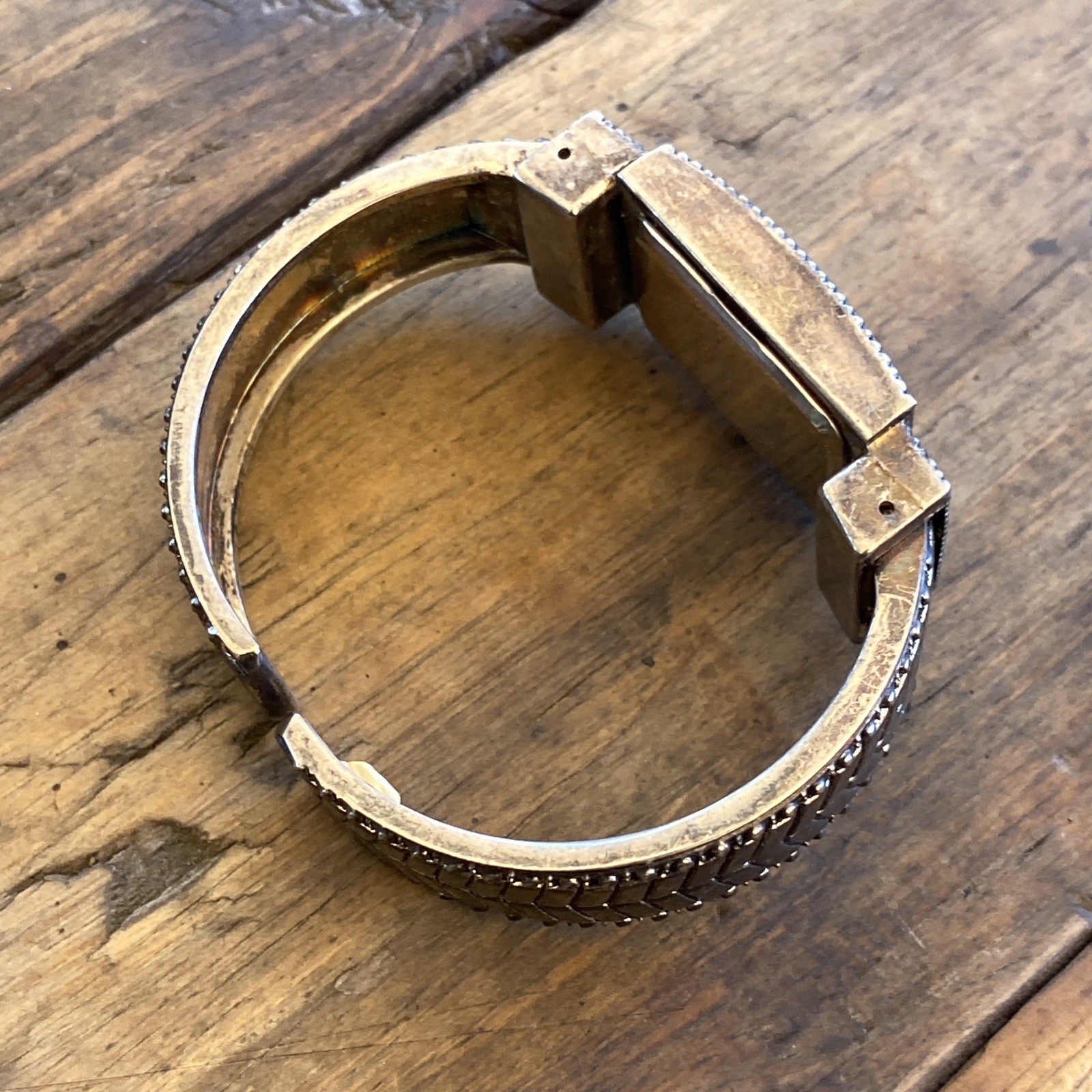 Geneva Rectangular Dial Stone Embellished Bangle … - image 5