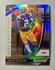 2020 Panini Prizm Draft Picks Rookies Justin Jefferson #126 Silver Prizm Vikings