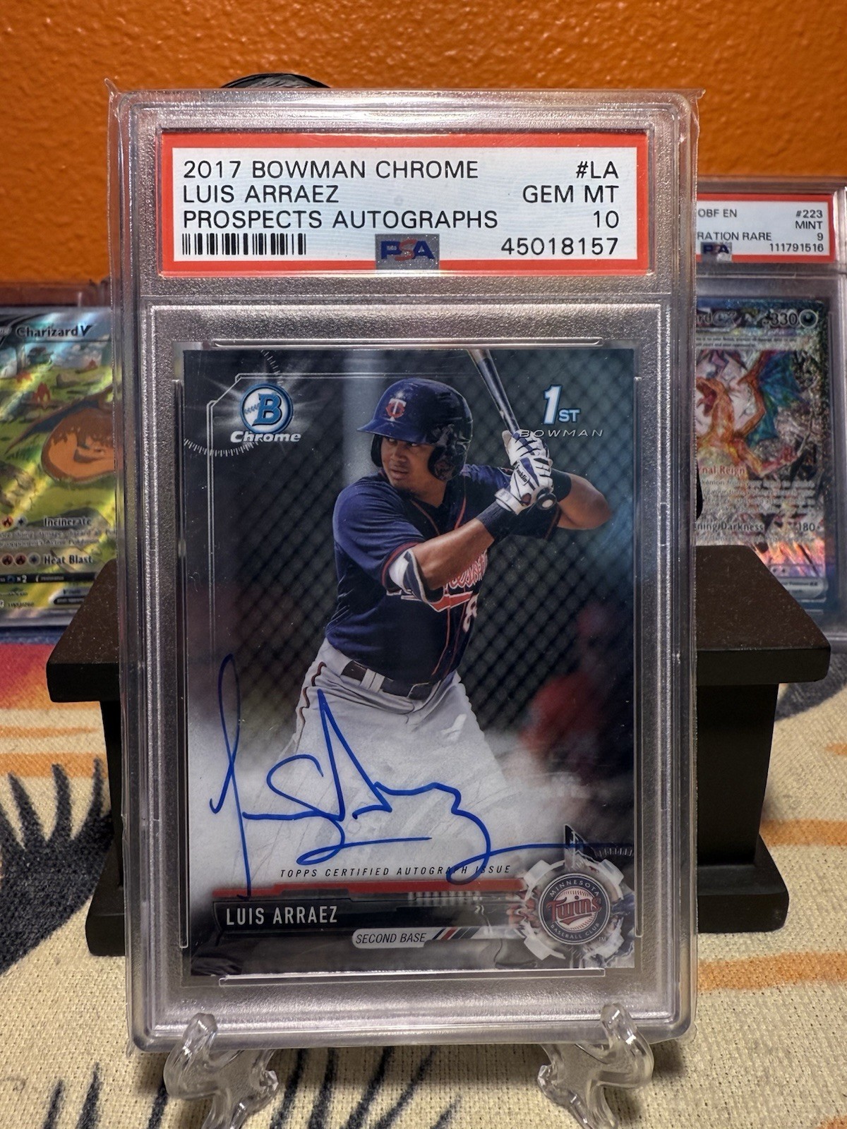 2017 Bowman Chrome PSA 10 Gem MT Luis Arraez Prospects Autograph 1st Bowman