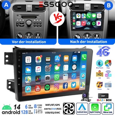 DAB+ 6+128G Carplay Android Autoradio GPS KAM+ BT Für Suzuki Splash Opel Agila B