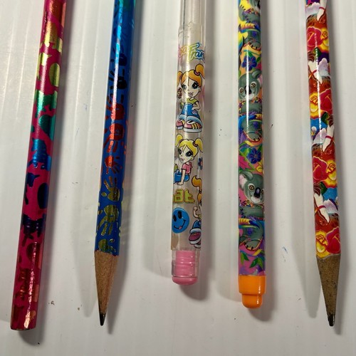 Vintage Lisa Frank Pen Pencil Lot of 5 Phat Girl, Pony’s/Roses, Foil Hands +