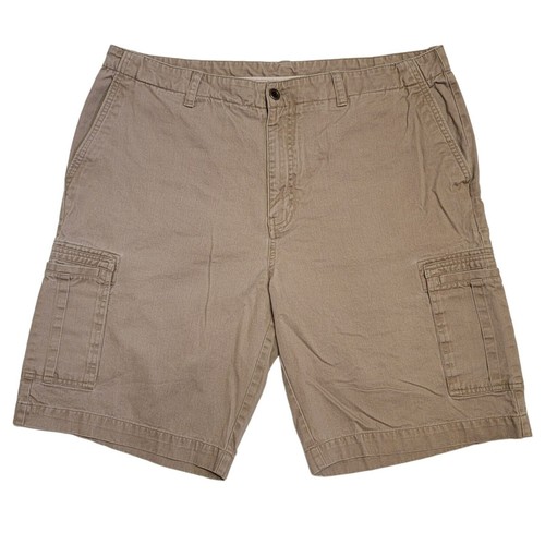 Pantaloncini cargo Axis uomo taglia 38 beige cotone twill 11" casual estivi marrone kaki - Foto 1 di 8
