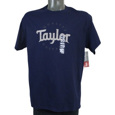 Taylor Guitars Two Color Logo T Shirt Mens L Navy Gray NWT Official Merch