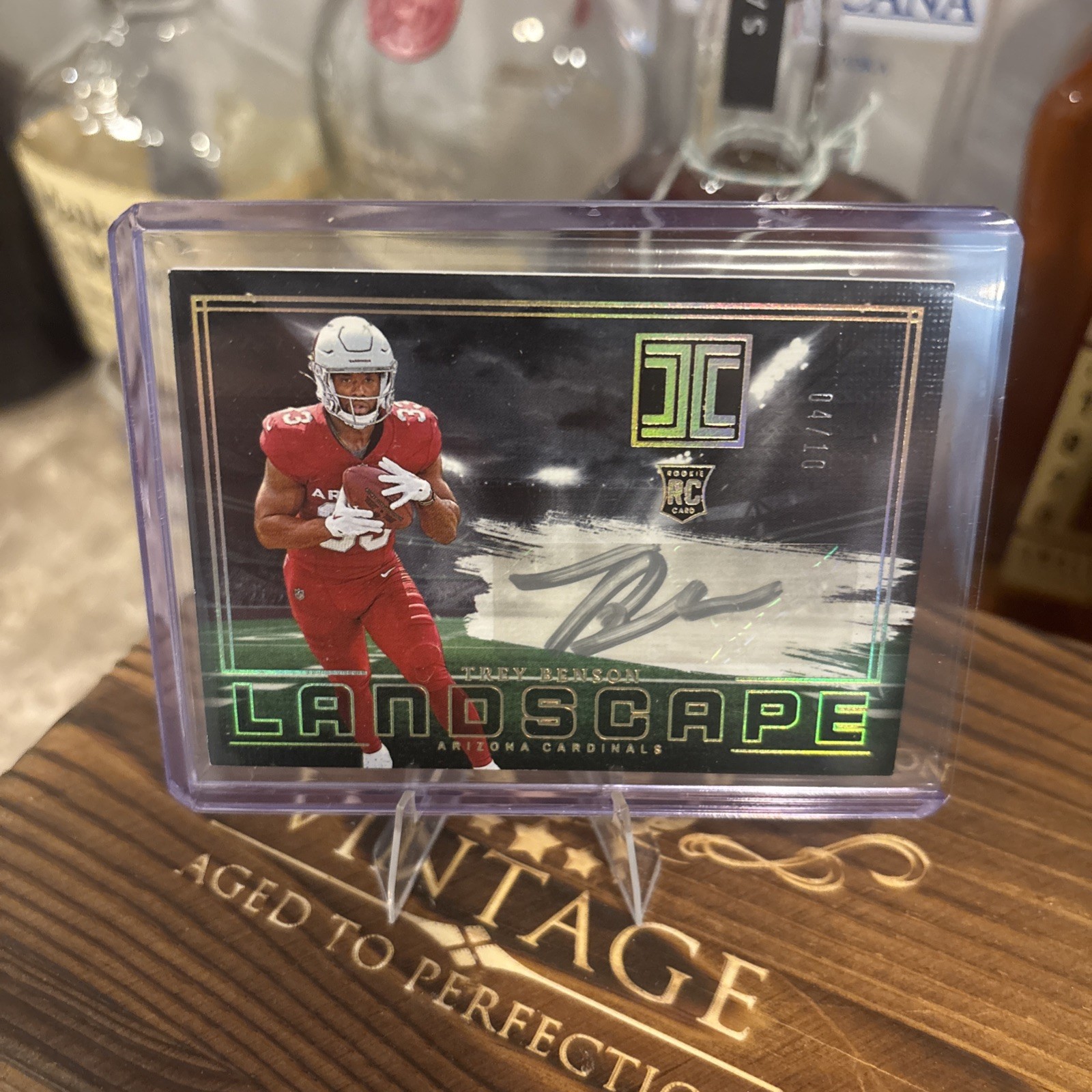 Trey Benson Panini National Treasures Rookie Signatures Field Pass #TBN Gold