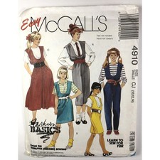 Easy McCall's 4910 Girls Jumper Jumpsuit Rompers Size 10-14 Vintage vn