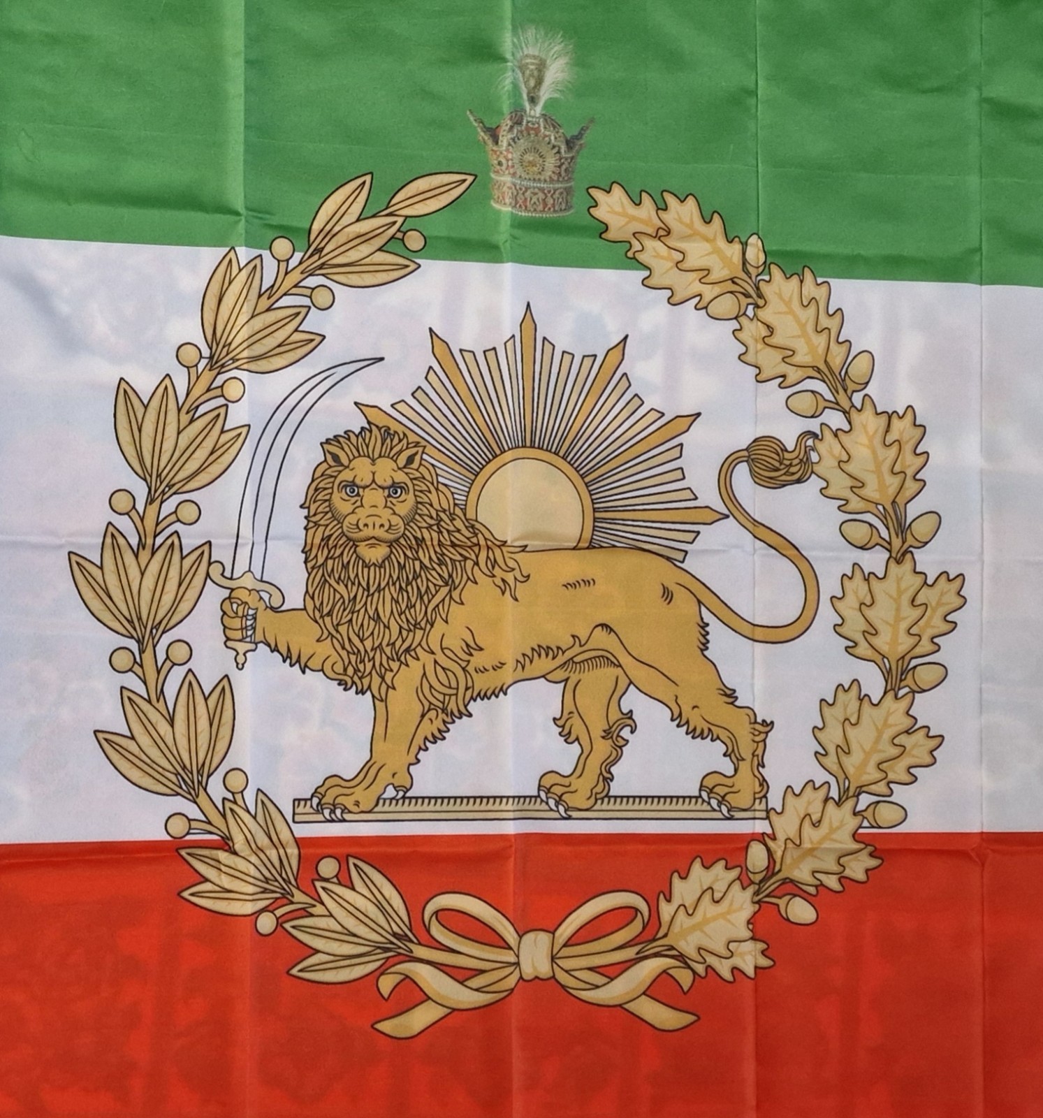 Iran Flag, Lion And Son Flag, Shiro Khorshid Taj Dar پرچم شیر و خورشید تاجدار