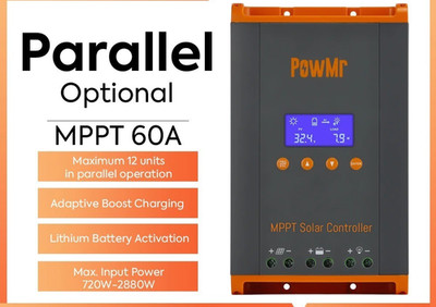 MPPT Solarladeregler 12/24/36/48V 60A Panel Batterie 2800W Sinus
