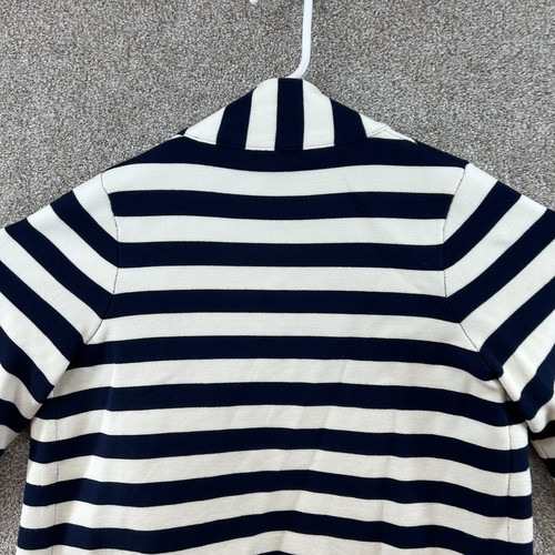 J'Envie Women's Sweater Cardigan Jacket Size Medium Blue White Striped - Picture 5 of 10