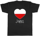 Personalised Love Poland Football Fan Supporter Mens T-Shirt Tee Gift Top