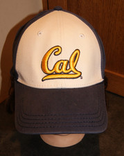 Cal Golden Bears Hat Fitted Mens M/L Blue White Yellow Script Logo New Era Cap