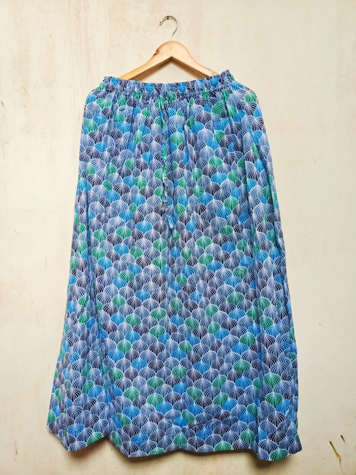 Indian New Cotton Blue Checks Printed Skirt Women's Clothing Partywear skirt US
