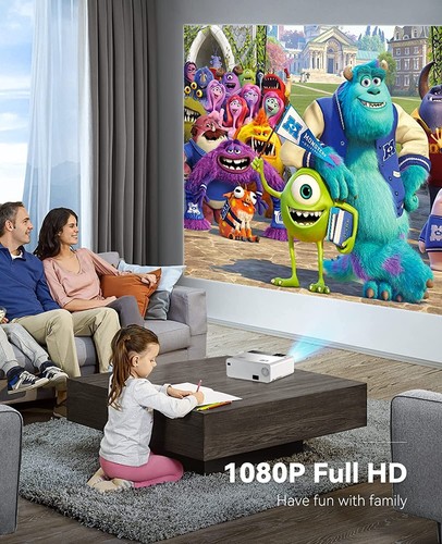 Video Projector 7500 Lumens 1080P LED Mini Home Theater Cinema Projector 9500L - Picture 7 of 8