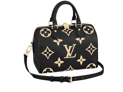 Louis Vuitton Speedy 25 Empreinte Bicolor Giant Flower Monogram Cross Body  Bag 