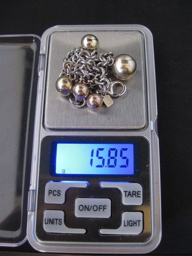Pulsera italiana vintage con dije de plata de ley 925 333 AR (20 cm / 15 g) - Imagen 9 de 9
