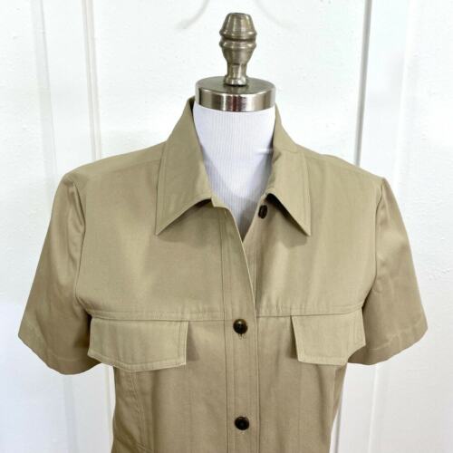 Company Ellen Tracy Dress 100% Cotton Tan Size 6 - Picture 2 of 6