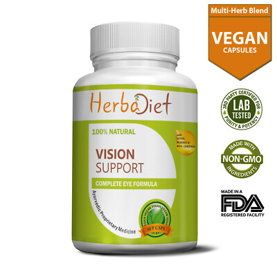 Vision Support Supplement Complex EYE Health Lutein Bilberry Lycopene240 Capsule