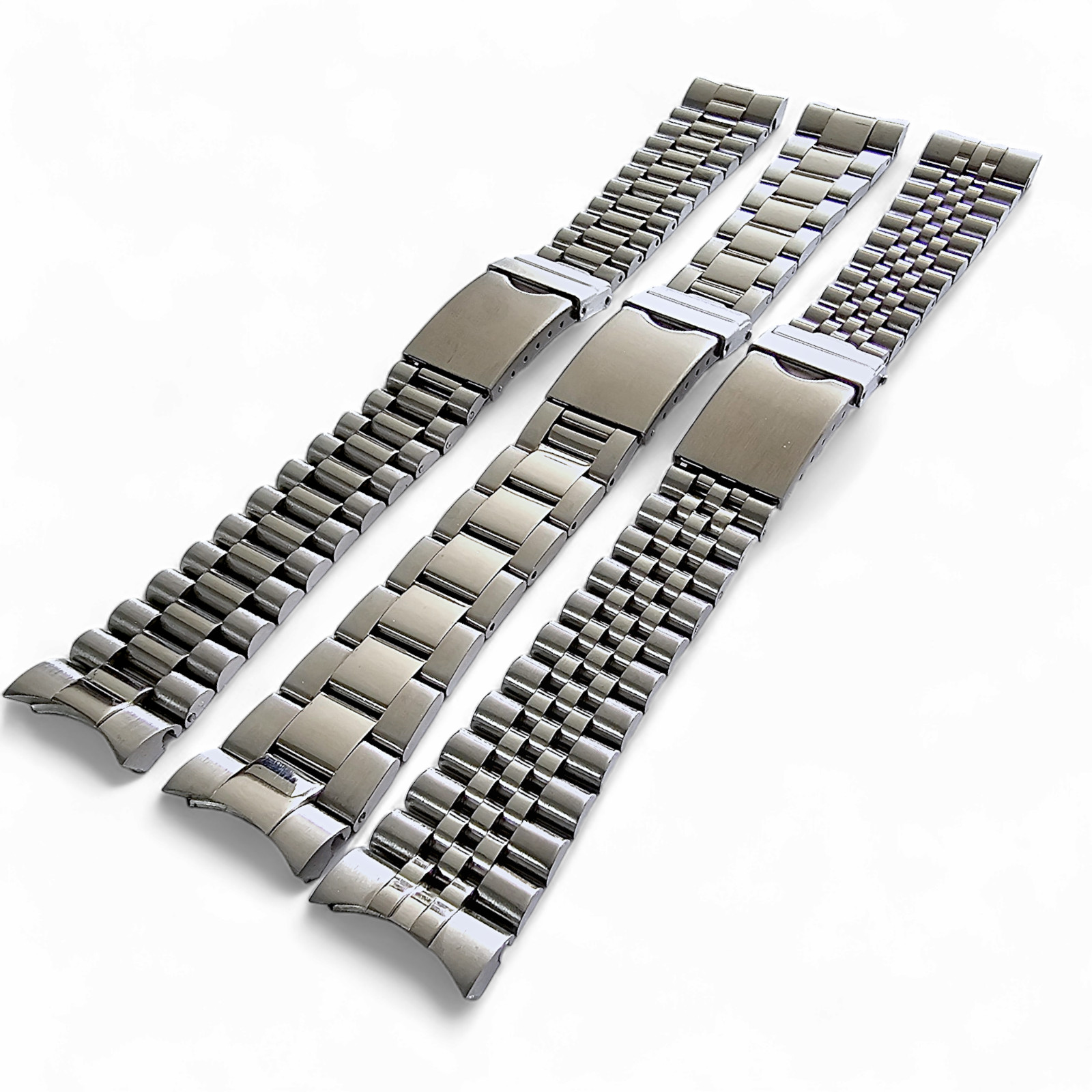 Solid Curved End 316L Stainless Steel Watch Bracelet Jubilee Oyster Strap 20mm image 5