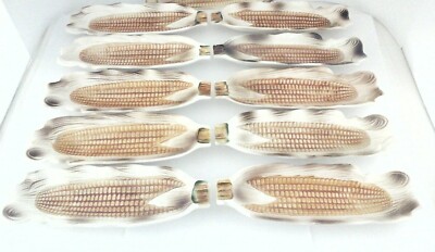 HUGE SET of 10 Vintage Corn on the Cob Dishes Plates JAPAN Our Own Imports *