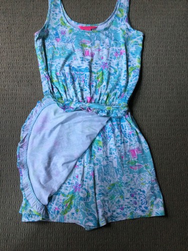 LILY PULITZER multicolor tank mini rayon stretch skort dress romper Women’s XS - Picture 4 of 6