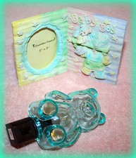  NEW INFANT BOY TEDDY BEAR STONE PICTURE FRAME  NIGHTLIGHT