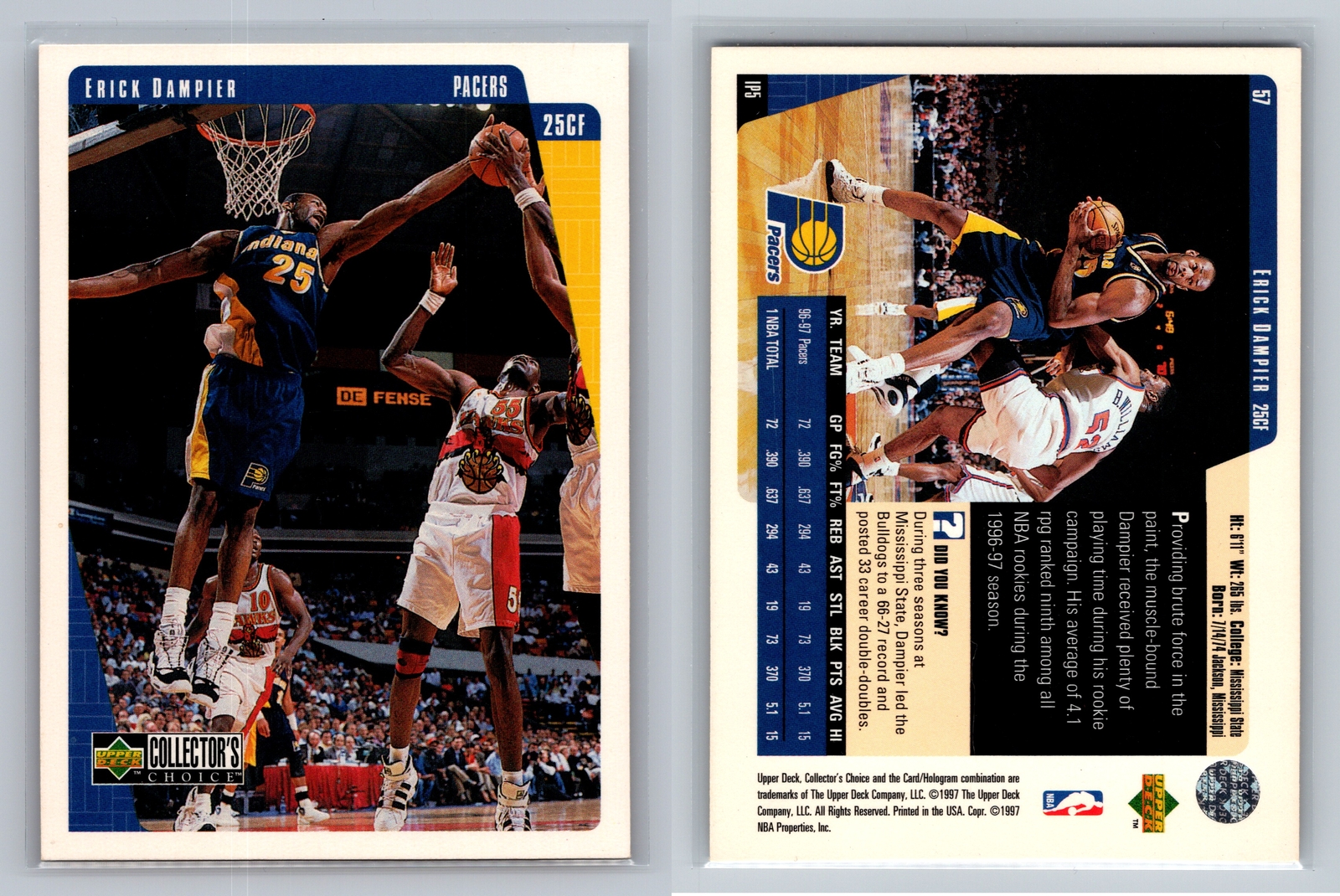 1997-98 Collector's Choice #57 Erick Dampier