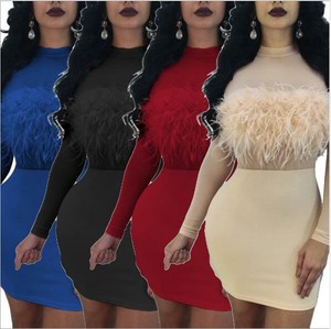 fur bodycon dress