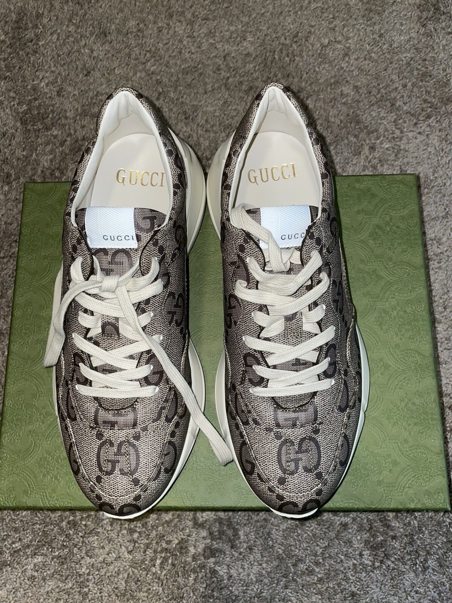 GUCCI Men's Rhyton Sneaker - Macro GG Supreme 80 - Beige | eBay