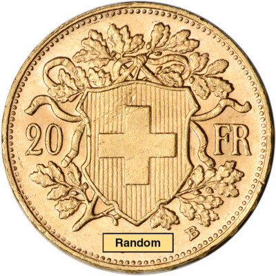 Swiss Gold 20 Francs - Helvetia - AU - BU - Random Date | eBay