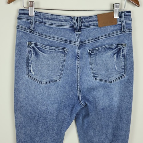 Judy Blue Jeans Womens 9/29 Blue Boho Babe Vintage High Rise Slim Fit Distressed - Picture 9 of 17