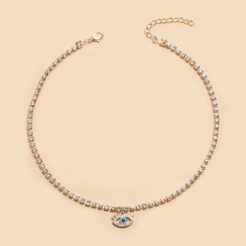 Fashion Evil Eye Necklace Pearl Chain Clavicle Beaded Women Jewellery Gift - Picture 12 of 12